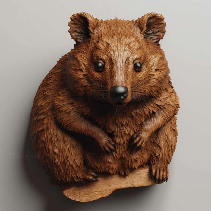 Nature and animals (st Quokka 2, NATURE_574) 3D models for cnc